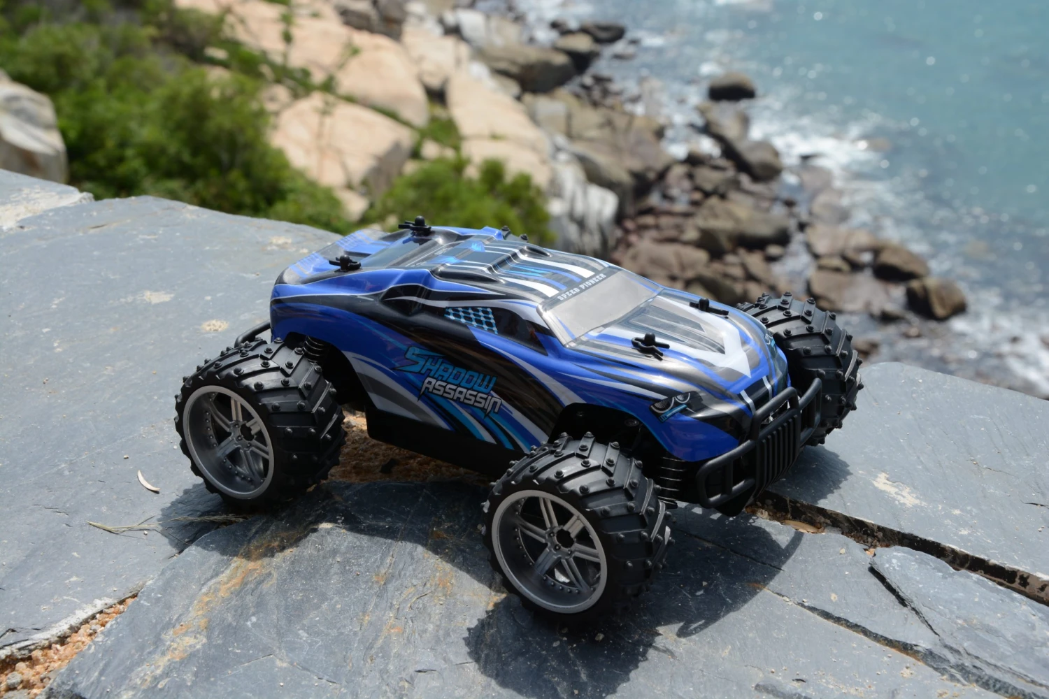 THOMAXX RADIOGRAFISCHE BESTUURBARE AUTO SCHAAL 1:16 X-TRUGGY SHADOW ASSASSIN RTR Blauw
