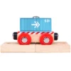 BigJigs BJT486 Rail Containerwagon Blauw Houten Trein