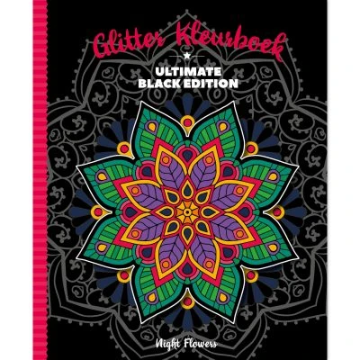 Glitter Kleurboek Night Flowers 1 Glitter Kleurboek Night Flowers