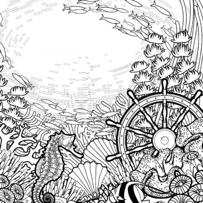 Glitterkleurboek Ocean Life 6 Glitterkleurboek Ocean Life - Afbeelding 6