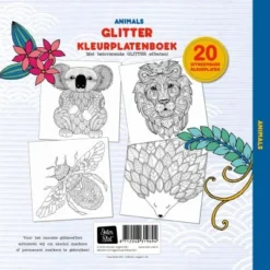 Glitter Kleurplatenboek Kleurboek Animals -Bekend Speelgoeds Winkel Glitter kleurplatenboek Animals backcover speelactief.nl