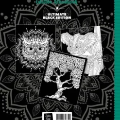 Glitter Kleurboek Night Forest -Bekend Speelgoeds Winkel Glitterkleurboek BLACK NightForest backcover speelactief.nl