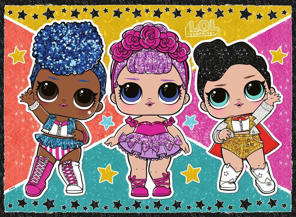 LOL Sterren-en-Glitters Ravensburger-puzzel 100-stukjes-XXL 2 LOL Sterren-en-Glitters Ravensburger-puzzel 100-stukjes-XXL - Afbeelding 2