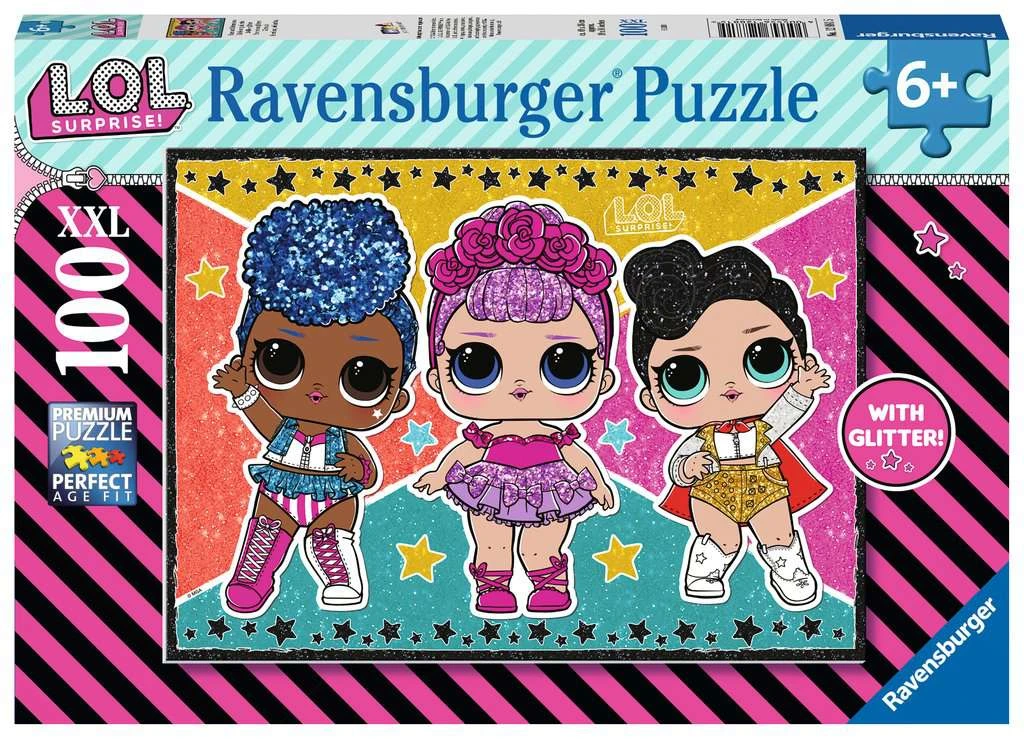 LOL Sterren-en-Glitters Ravensburger-puzzel 100-stukjes-XXL 1 LOL Sterren-en-Glitters Ravensburger-puzzel 100-stukjes-XXL
