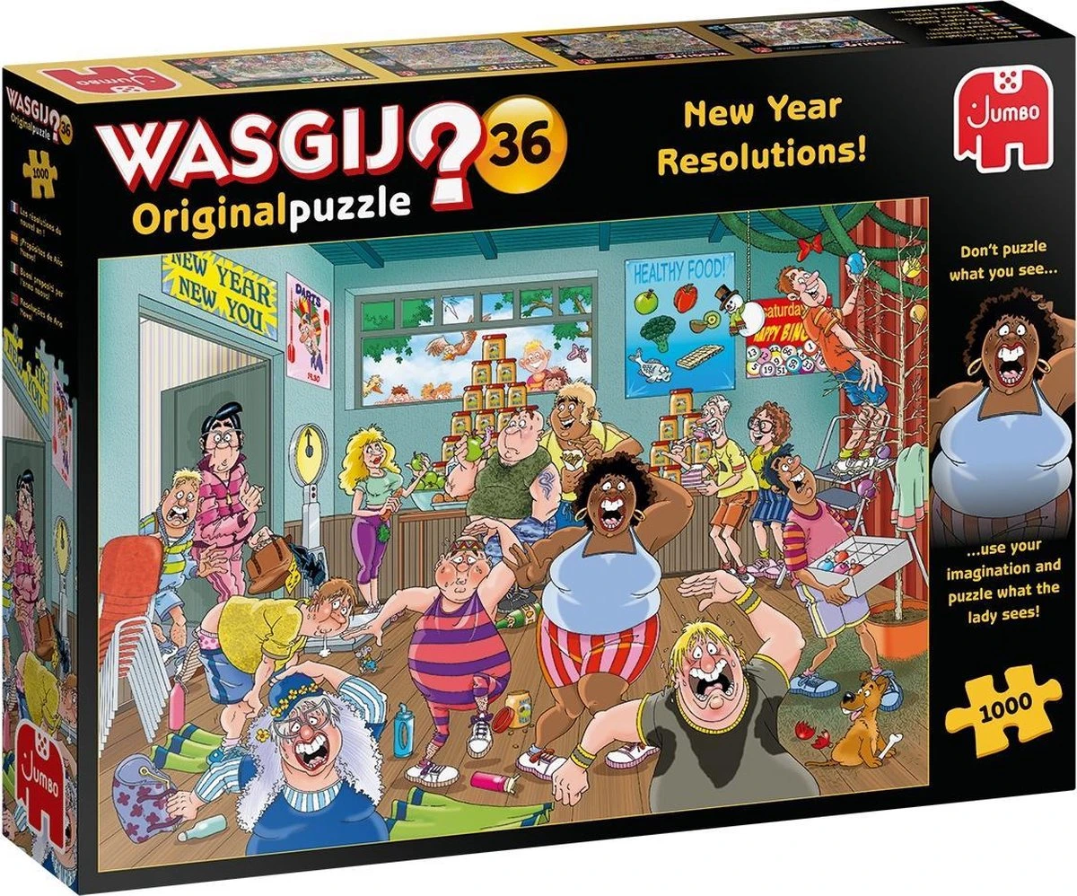 Jumbo Wasgij Puzzel Original-36 Goede-voornemens! 1000-stukjes 1 Jumbo Wasgij Puzzel Original-36 Goede-voornemens! 1000-stukjes