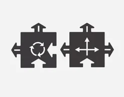 WayToPlay Rubber Baanstukken Kruising En Rotonde 2 Pc