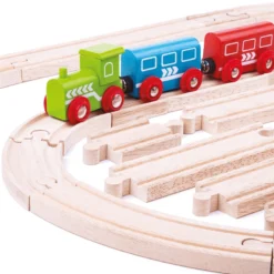 BigJigs BJT057 Rail Spooruitbreidingsset Bochten En Rechte Stukken -Bekend Speelgoeds Winkel bigjigs bjt057 spooruitbreidingsset bochten en rechte stukken 2