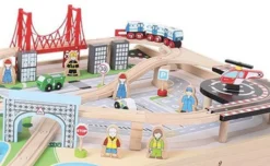 BigJigs BJT045 Treintafel City Spoortafel Houten Trein -Bekend Speelgoeds Winkel bigjigs bt045 city trein set en tafel 2