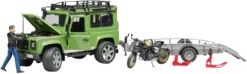 Bruder 2598 Landrover Defender+aanhanger+motorfiets Ducati -Bekend Speelgoeds Winkel bruder 02598 landrover defender met aanhanger en motor ducati scrambler 1 1