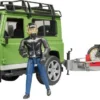 Bruder 2598 Landrover Defender+aanhanger+motorfiets Ducati