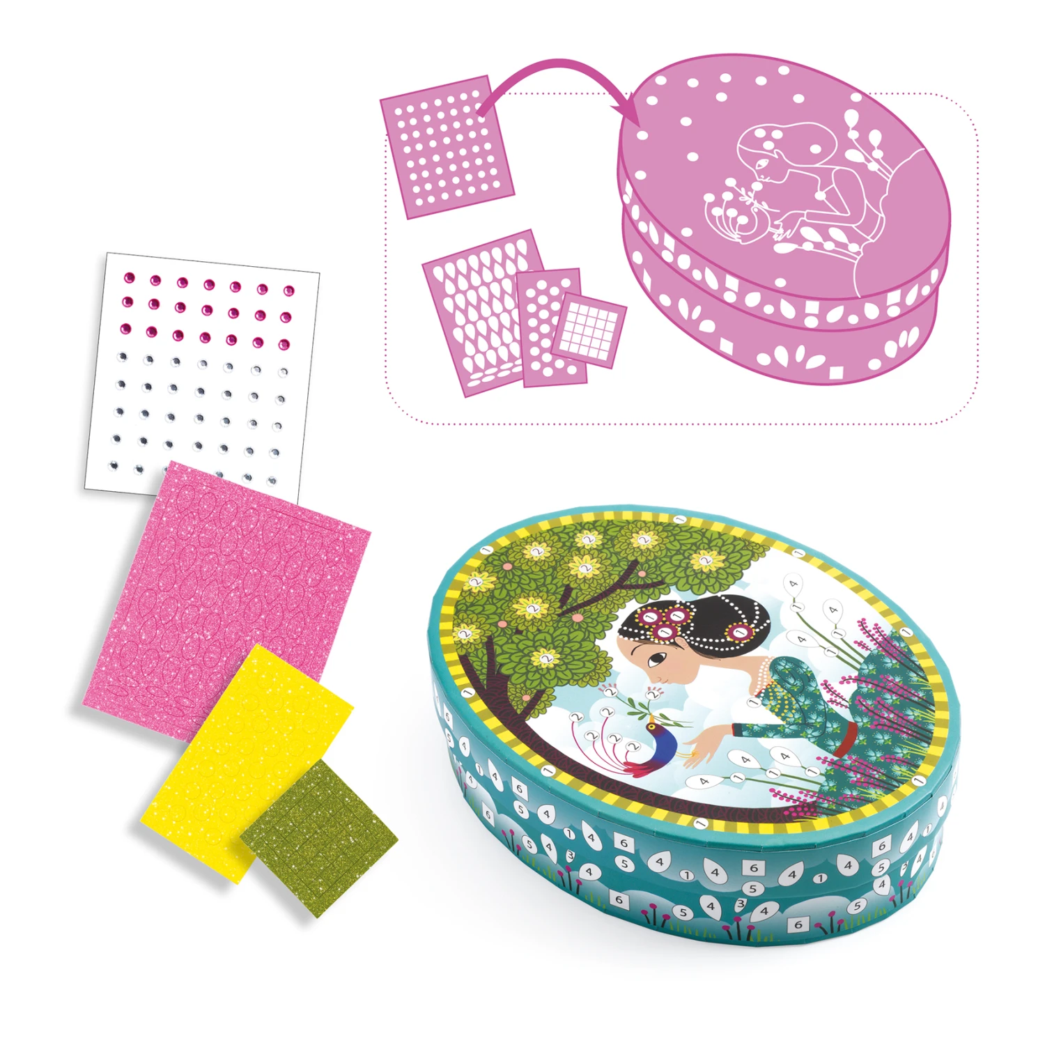 Djeco DIY Doosje-Versieren Kleine-geheimen-sieradendoosje-maken 4 Djeco DIY Doosje-Versieren Kleine-geheimen-sieradendoosje-maken - Afbeelding 4