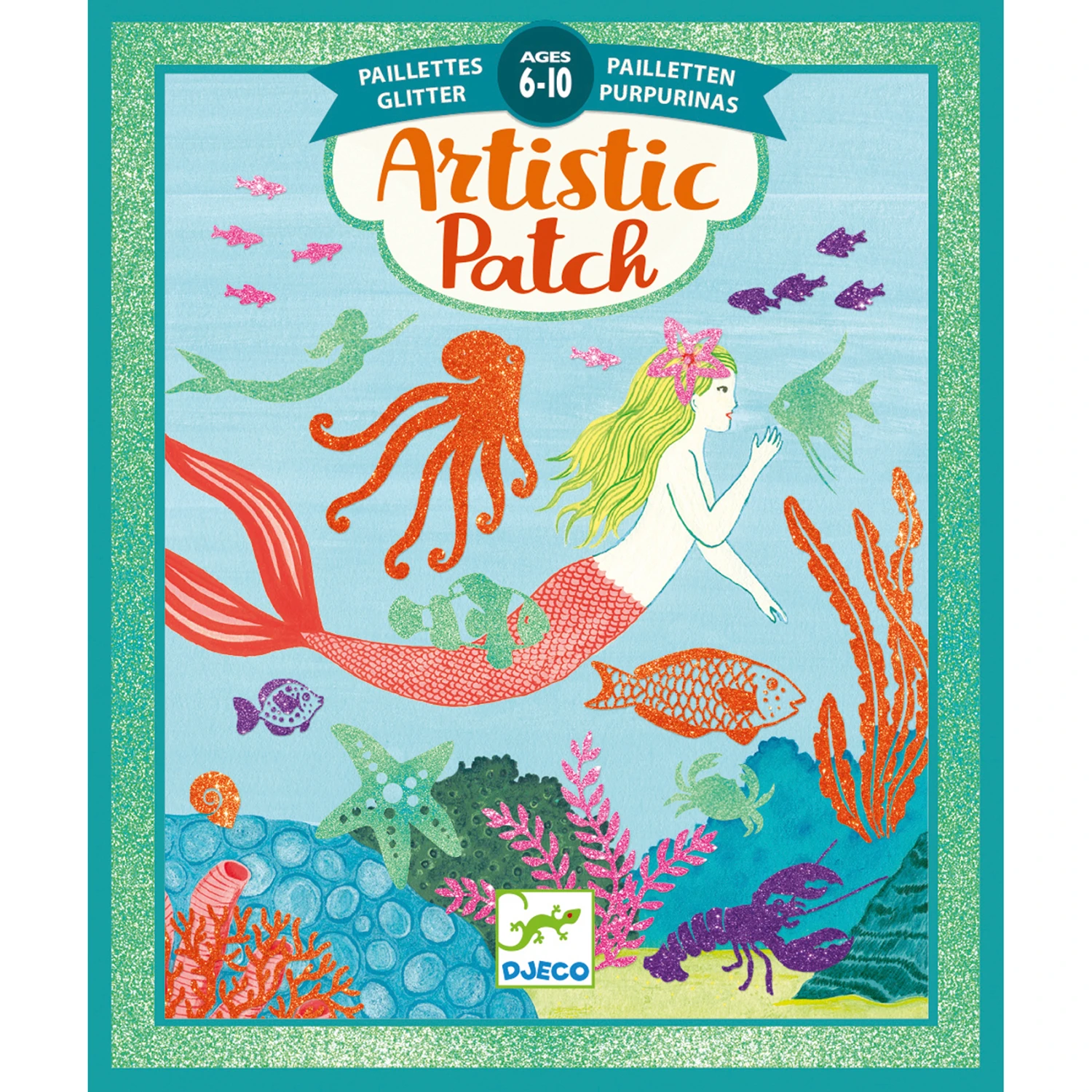 Djeco Knutselset Artistieke-glitterplaatjes Oceaan 2 Djeco Knutselset Artistieke-glitterplaatjes Oceaan - Afbeelding 2