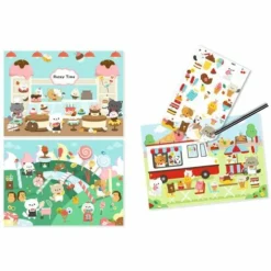 Djeco Krasplaatjes/Wrijfplaatjes Suikerland -Bekend Speelgoeds Winkel djeco knutselset wrijfplaatjes suikerland 1