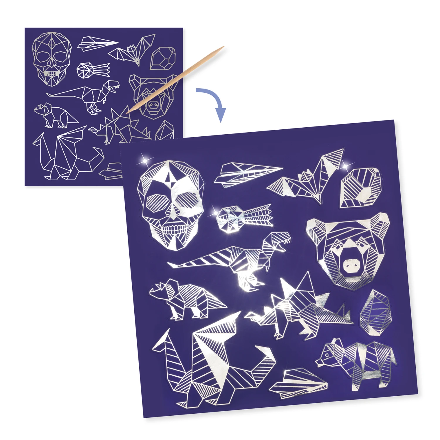 Djeco Krasstickers Metal Glow-in-the-Dark 3 Djeco Krasstickers Metal Glow-in-the-Dark - Afbeelding 3