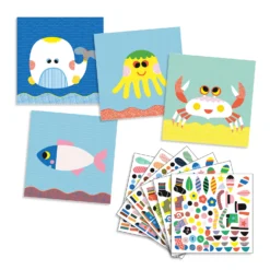 Djeco Sticker-knutselset Zeedieren -Bekend Speelgoeds Winkel djeco stickerknutselset zeedieren 2