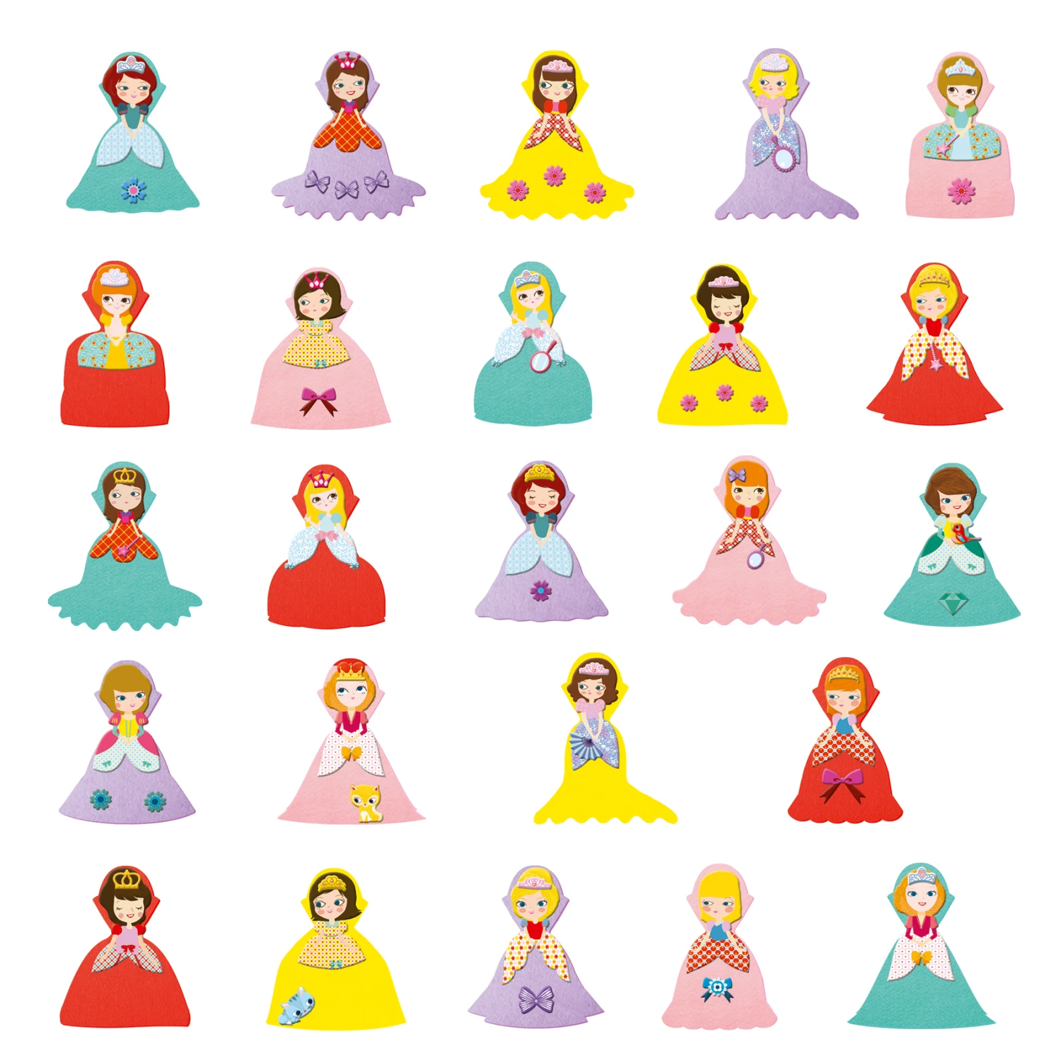 Djeco Stickerset Knutselset Ik-hou-van-prinsessen 3 Djeco Stickerset Knutselset Ik-hou-van-prinsessen - Afbeelding 3