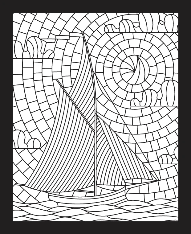 Glas In Lood Kleurboek Reizen 3 Glas In Lood Kleurboek Reizen - Afbeelding 3