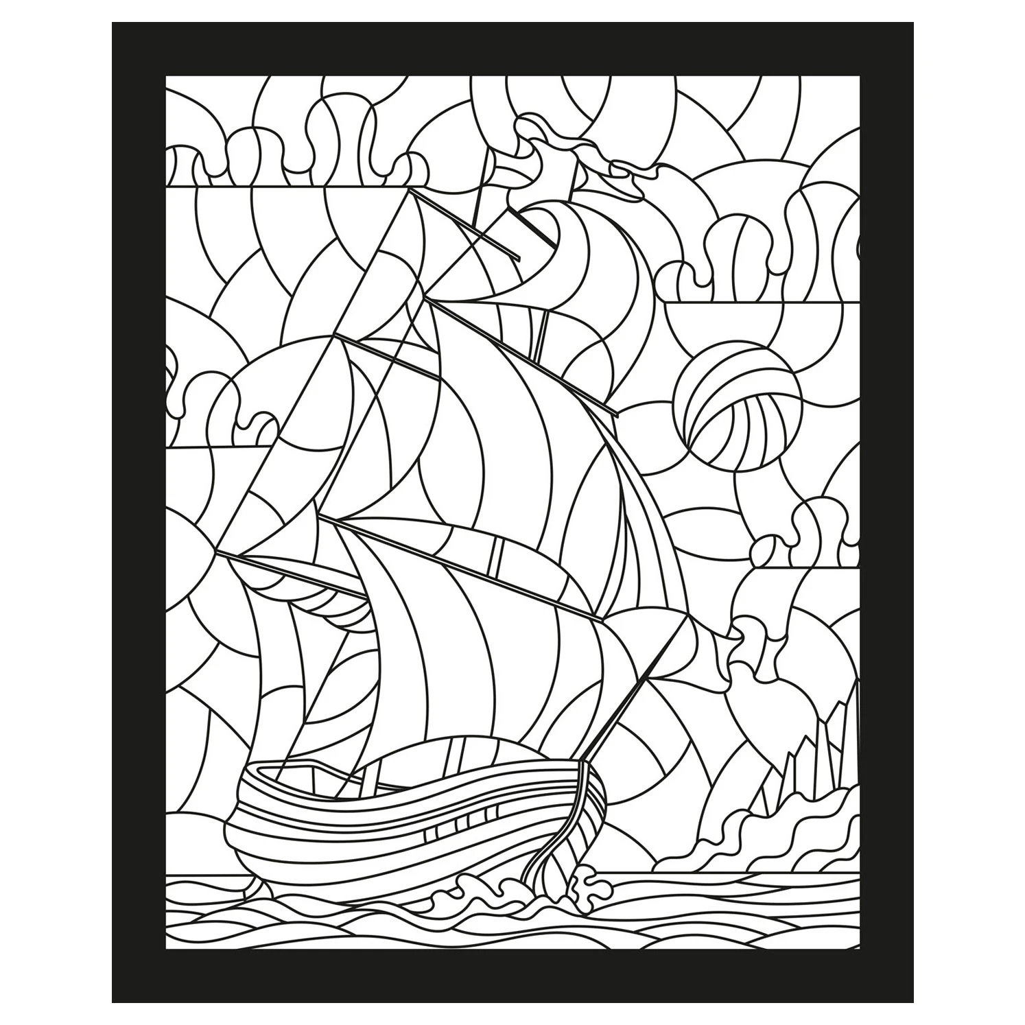 Glas In Lood Kleurboek Reizen 5 Glas In Lood Kleurboek Reizen - Afbeelding 5