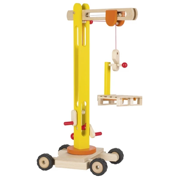 Goki 55975 Houten Hijskraan Op Wielen Houten Speelgoed Geel 1 Goki 55975 Houten Hijskraan Op Wielen Houten Speelgoed Geel