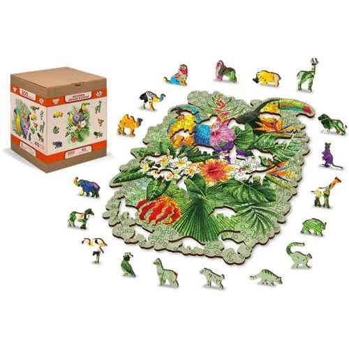 Wooden City Houten Puzzel Tropical Birds L300 1 Wooden City Houten Puzzel Tropical Birds L300