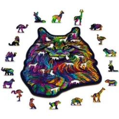 Wooden City Houten Puzzel Rainbow Wild Cat L 300 -Bekend Speelgoeds Winkel houten puzzel wooden wild cat L300 3