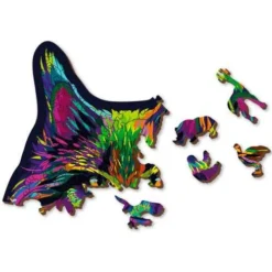 Wooden City Houten Puzzel Rainbow Wild Cat L 300 -Bekend Speelgoeds Winkel houten puzzel wooden wild cat L300 4