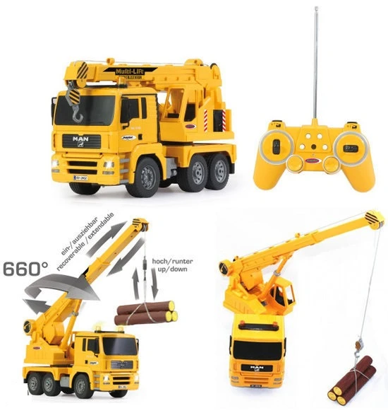 Jamara Radiografisch Bestuurbare Kraanwagen MAN Schaal 1 : 20 2 Jamara Radiografisch Bestuurbare Kraanwagen MAN Schaal 1 : 20 - Afbeelding 2