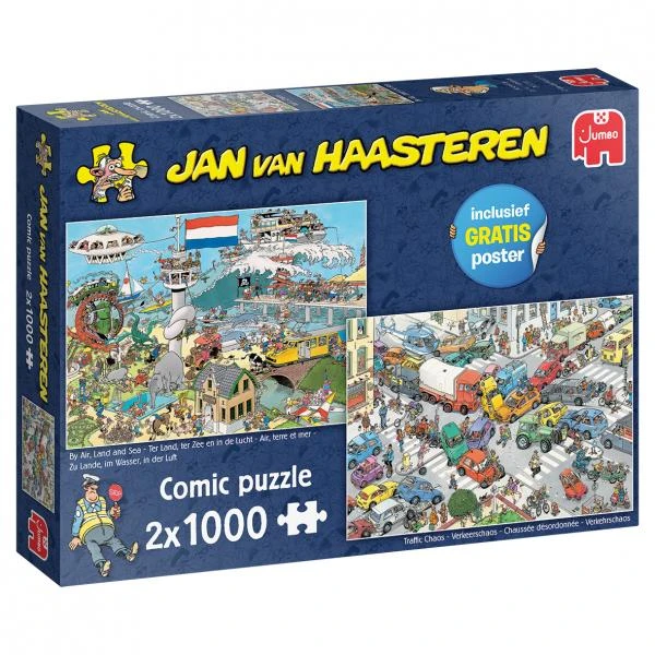 Jumbo 20073 Puzzel 2in1 JvH Verkeerschaos En Ter Land Ter Zee En In De Lucht 2×1000 1 Jumbo 20073 Puzzel 2in1 JvH Verkeerschaos En Ter Land Ter Zee En In De Lucht 2×1000