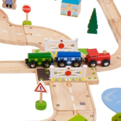 BigJigs BJT021 Landelijke Road & Railset -Bekend Speelgoeds Winkel landelijke road railset bigjigs bjt021 1