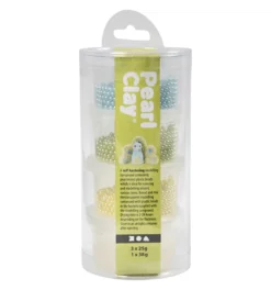Pearl Clay 3 X 25 G., 38 G. 1 Set Lichtblauw – Lichtgroen – Geel