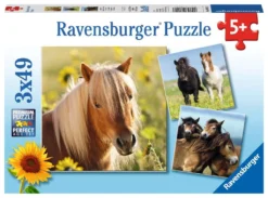 Schattige Pony’s Puzzelbox Ravensburger 3 X 49 Stukjes