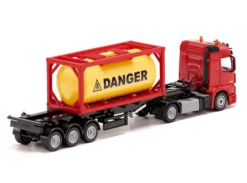 Siku 3922 Mercedes-Actros Oplegger-met-tankcontainer -Bekend Speelgoeds Winkel siku 3922 mercedes trekker met tankcontainer op chassis 3