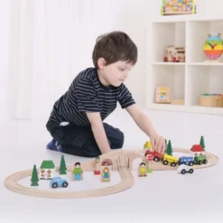 BigJigs BJT012 Treinset Grote Acht Houten Trein -Bekend Speelgoeds Winkel treinset grote acht bigjigs bjt012 2